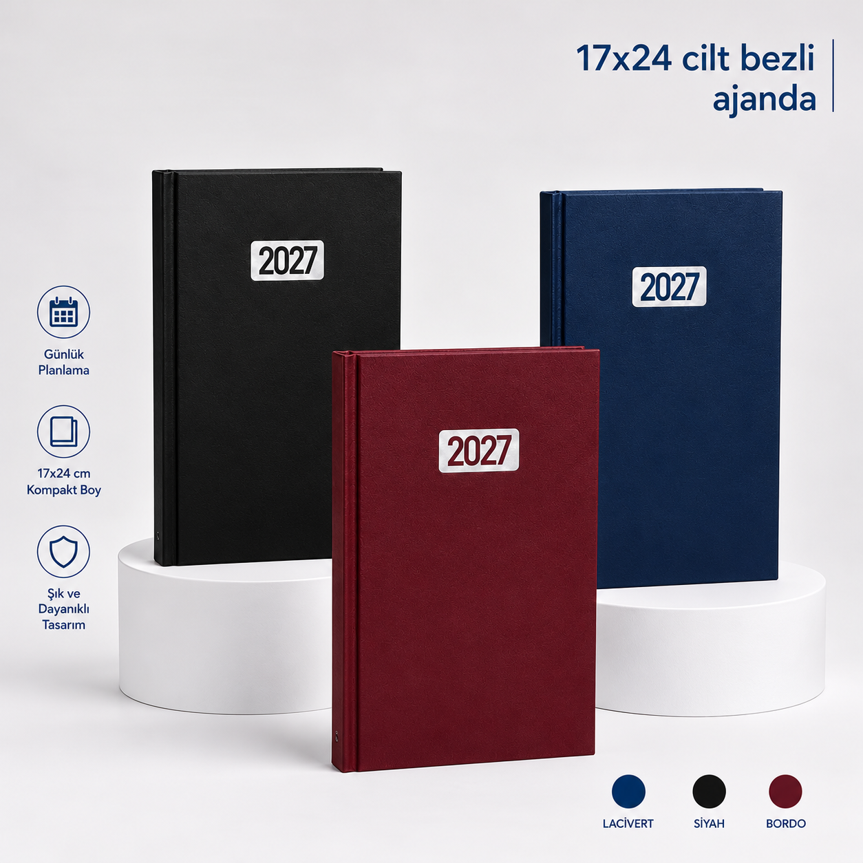 AJANDA CİLT BEZLİ 17X24 2027